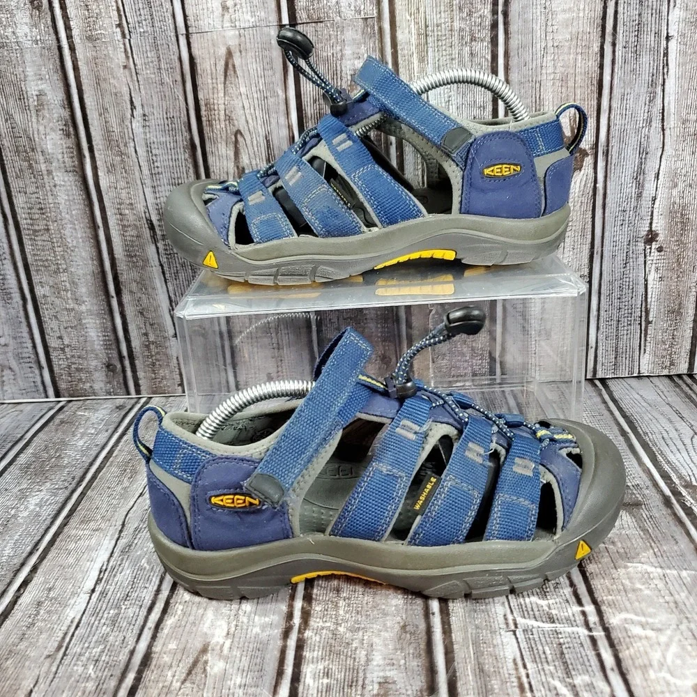 KEEN Youth Newport H2 Waterproof Sandals Blue Yellow Hiking Shoes 1009962 Size 4
